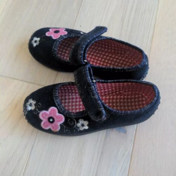 Zetpol girls shoes size 25 Flower Floral Europe European velvet approx size 9 - Picture 2 of 6